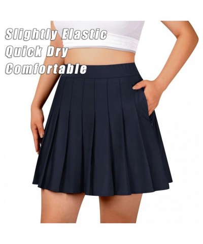 Women Pleated Tennis Skirt with Pockets Girls High Waisted Athletic Golf Skorts, 2 Years - US 4XL A Quick Dry Navy Blue $7.79...