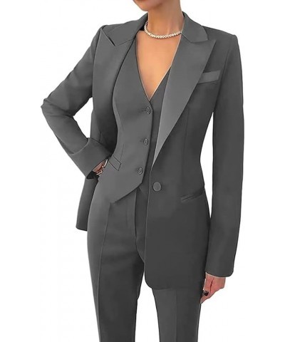 Pant Suits for Women 3 Pieces Wedding Tuxedos Suit Set Business Casual Outfits for Women Grey $39.69 Suits