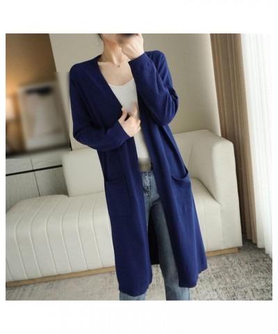 Autumn and Winter Women's Cashmere Cardigans Sweaters Casual Long Knitted Cardigan for Women V-Neck Sweater Coat Black $31.30...