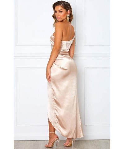 One Shoulder Bridesmaid Dresses for Wedding High Low Prom Dress for Teens Salk Satin Formal Dresses for Women Black $35.39 Dr...