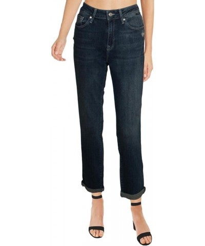 Women's Kathleen High Rise Slim Boyfriend Jeans Indigo Ripped Organic Blue $7.27 Jeans