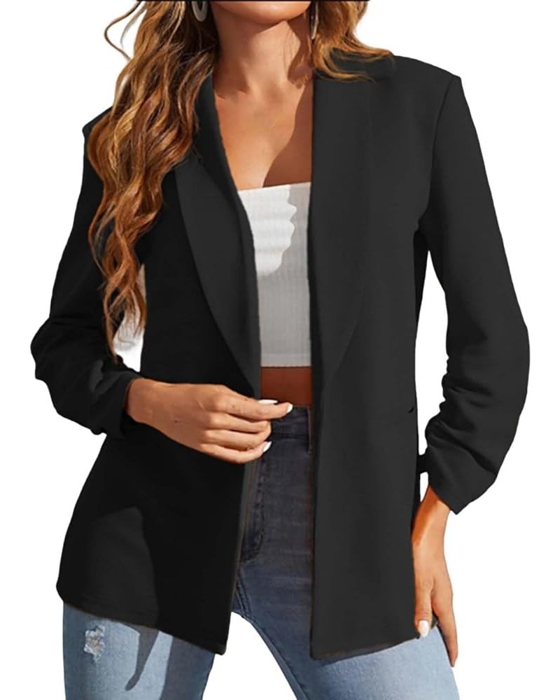 Blazer Jackets for Women Casual Midi Length Coats Fall Fashion Clothes Work Office Lapel Blazers with Pocket Open Front Tops ...