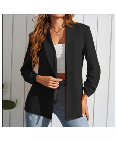 Blazer Jackets for Women Casual Midi Length Coats Fall Fashion Clothes Work Office Lapel Blazers with Pocket Open Front Tops ...