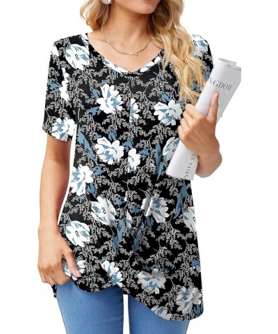 Women's Long Sleeve Tops 2024 Fall Winter Fashion Tunics Casual Front Twist T-Shirt V Neck Tunics Tops 16-white Lily $12.24 Tops