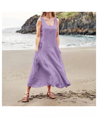 Maxi Dresses for Women,2023 Spring Summer Trendy Crew Neck Short Sleeve Floral Print Beach Dresses with Pockets F-purple $11....