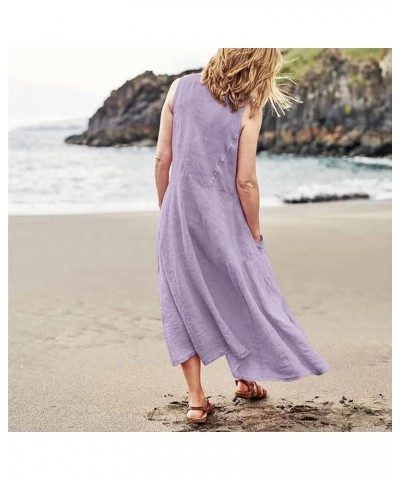 Maxi Dresses for Women,2023 Spring Summer Trendy Crew Neck Short Sleeve Floral Print Beach Dresses with Pockets F-purple $11....