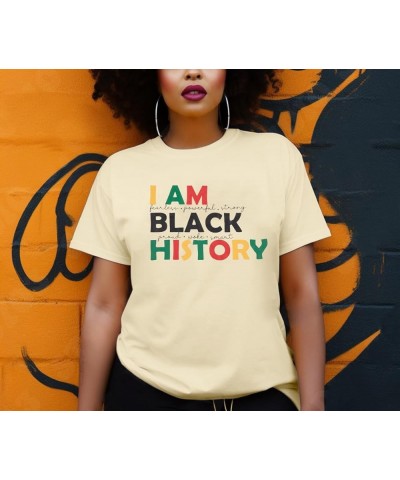 Black History Month Shirt Women I Am Black History T Shirt American African Black Pride Graphic Tee Short Sleeve Top Apricot ...