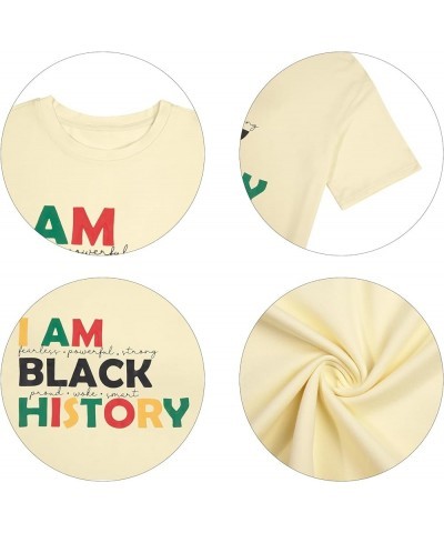 Black History Month Shirt Women I Am Black History T Shirt American African Black Pride Graphic Tee Short Sleeve Top Apricot ...