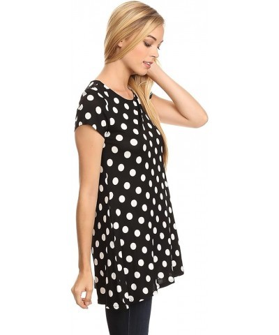 Women's Solid Casual Short Sleeve Loose Fit Pockets Knit Shirt Tunic Top Tee/Made in USA Hte00014 Mpolka Black $9.98 T-Shirts