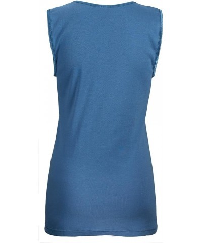 Women's Sleeveless Undershirt - Cotton – High Neck, Full shoulder design Blue $9.90 Others