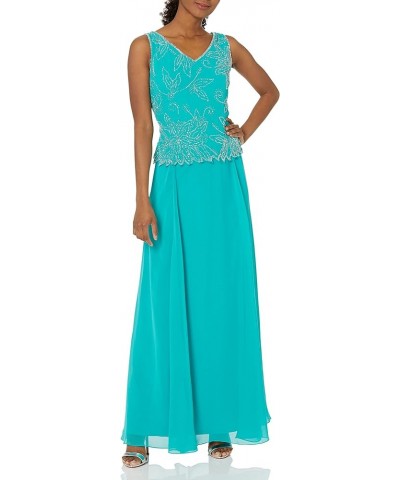 Women's Size Beaded Jacket Dress Plus Aqua/Multi $18.69 Dresses