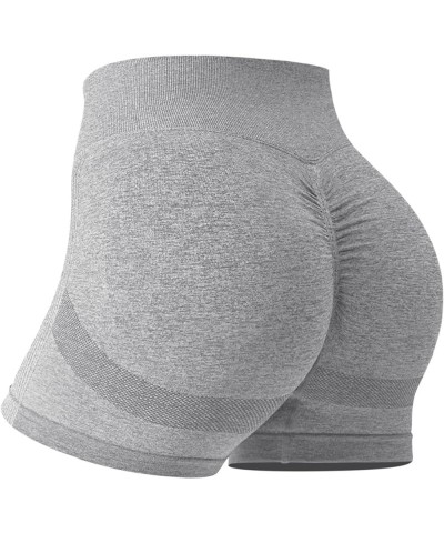 Workout Shorts Womens Seamless Scrunch Gym Shorts High-Waisted Butt Lifting Fitness Shorts 7 Bright Grey $14.00 Activewear