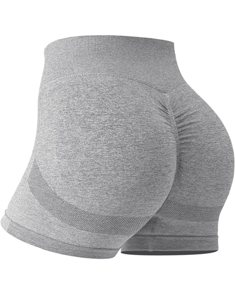 Workout Shorts Womens Seamless Scrunch Gym Shorts High-Waisted Butt Lifting Fitness Shorts 7 Bright Grey $14.00 Activewear