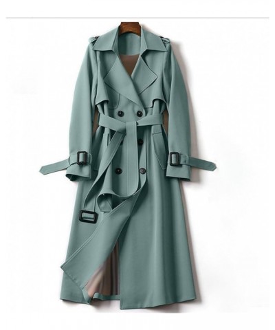 Women Warm Coat With Belt Winter Button Long Jacket Loose Fashion Sleeve Button Women's Coat Crop Leather Jacket B5-green $11...