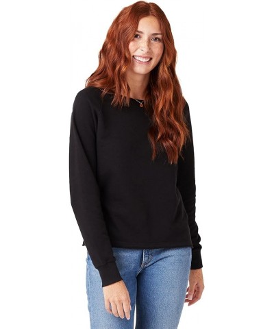 Women's Sweatshirt, Mineral Wash French Terry Vintage Lazy Day Crewneck Pullover Black $18.96 Hoodies & Sweatshirts