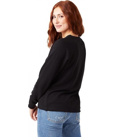 Women's Sweatshirt, Mineral Wash French Terry Vintage Lazy Day Crewneck Pullover Black $18.96 Hoodies & Sweatshirts