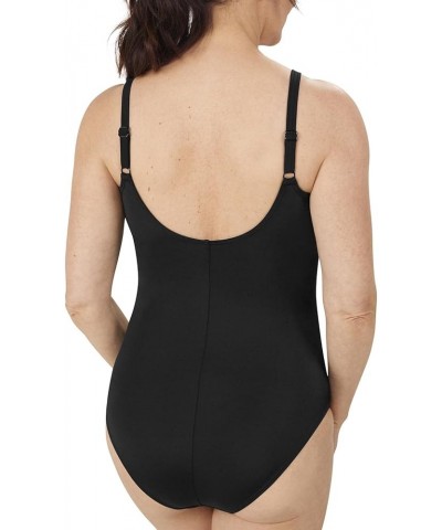 Women's Standard Mykonos One-Piece Swimsuit Black $10.90 Swimsuits