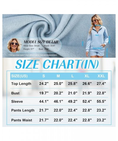 Womens Sweatsuits 2 Piece Outfits Half Zip Sweatshirt Sweat Shorts with Pockets Lounge Sets Black $15.96 Activewear