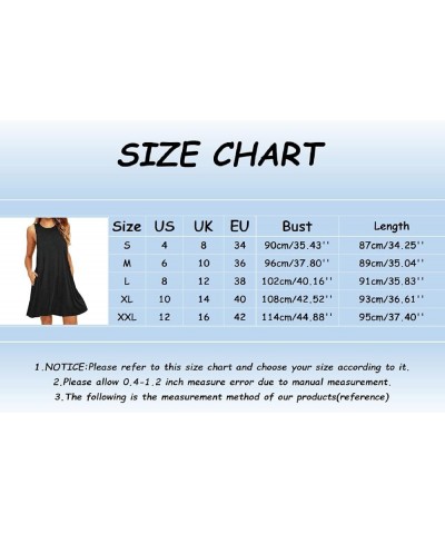 Summer Dresses for Women Beach Floral Tshirt Sundress Sleeveless Pockets Casual Loose Tank Dress Beach Mini Sundress Ss8-blac...