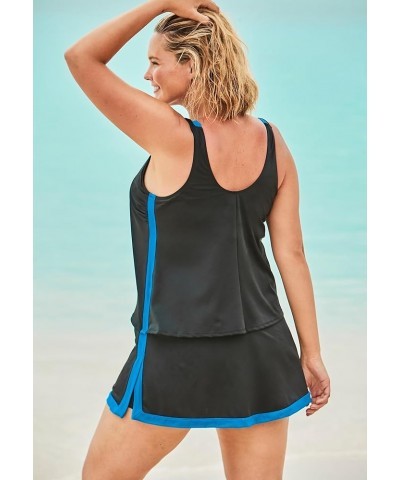 Women's Plus Size 2-Piece Swim Skirtini Set Black Mirtilla $29.69 Swimsuits