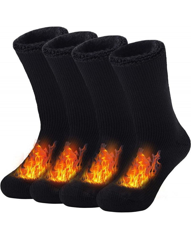 Thermal Socks for Women and Men Heat Trapping Warm Winter Socks Men-2 Pairs/Black/Black $9.90 Activewear