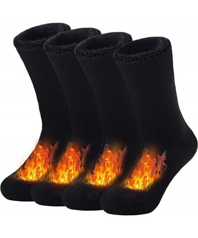 Thermal Socks for Women and Men Heat Trapping Warm Winter Socks Men-2 Pairs/Black/Black $9.90 Activewear