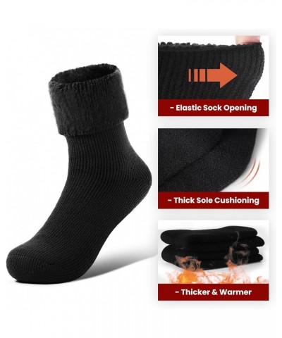 Thermal Socks for Women and Men Heat Trapping Warm Winter Socks Men-2 Pairs/Black/Black $9.90 Activewear