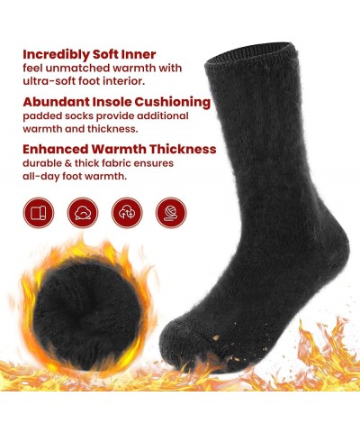 Thermal Socks for Women and Men Heat Trapping Warm Winter Socks Men-2 Pairs/Black/Black $9.90 Activewear