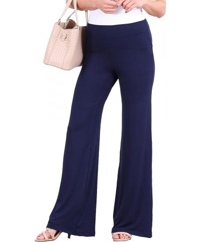 Palazzo Pants for Women Casual Summer Wide Leg Beach Pants Plus Size Made in USA Navy $17.39 Pants