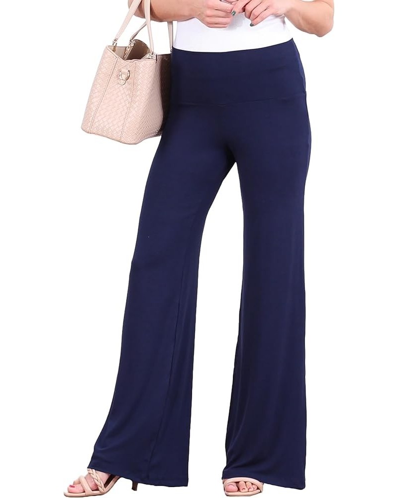 Palazzo Pants for Women Casual Summer Wide Leg Beach Pants Plus Size Made in USA Navy $17.39 Pants