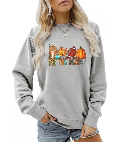 fall sweatshirts for women,Tis The Season Sweatshirt Fall Pumpkin Shirt Game Day Sweatshirt Causal Football Shirt Fall Sweats...