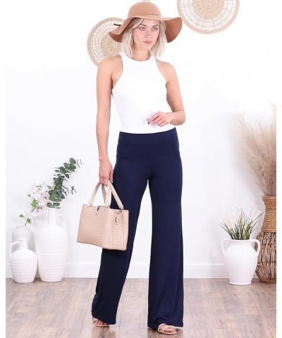 Palazzo Pants for Women Casual Summer Wide Leg Beach Pants Plus Size Made in USA Navy $17.39 Pants