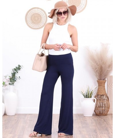 Palazzo Pants for Women Casual Summer Wide Leg Beach Pants Plus Size Made in USA Navy $17.39 Pants