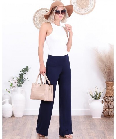 Palazzo Pants for Women Casual Summer Wide Leg Beach Pants Plus Size Made in USA Navy $17.39 Pants