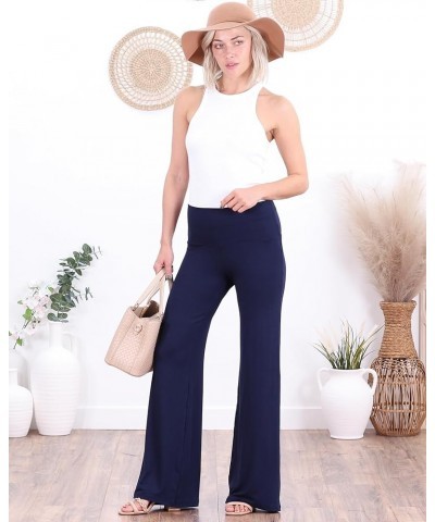 Palazzo Pants for Women Casual Summer Wide Leg Beach Pants Plus Size Made in USA Navy $17.39 Pants