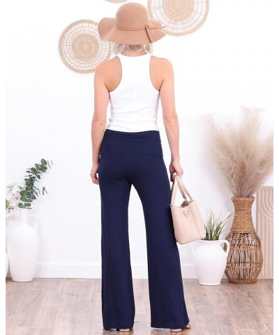 Palazzo Pants for Women Casual Summer Wide Leg Beach Pants Plus Size Made in USA Navy $17.39 Pants