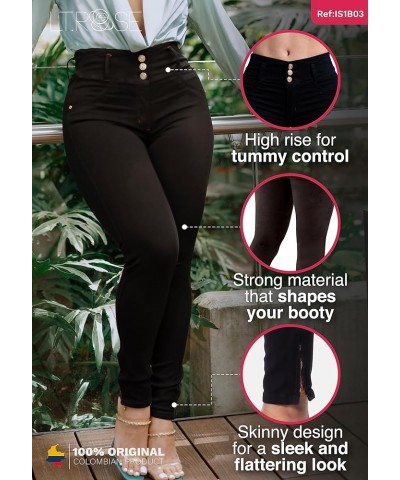 High Waisted Jeans | Pantalones Colombianos Levanta cola | Colombian Jeans | Butt Lifting Jeans for Women Black 1b03 $22.76 J...