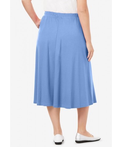 Women's Plus Size 7-Day Knit A-Line Skirt Navy $17.22 Skirts