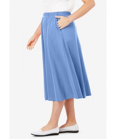 Women's Plus Size 7-Day Knit A-Line Skirt Navy $17.22 Skirts