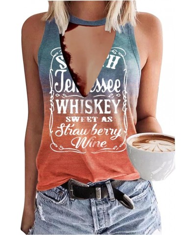 Whiskey Sweet As Strawberry Wine Shirts Hollow Out Summer Tank Top Womens Country Music Funny Graphic Sleeveless T Shirt Mult...