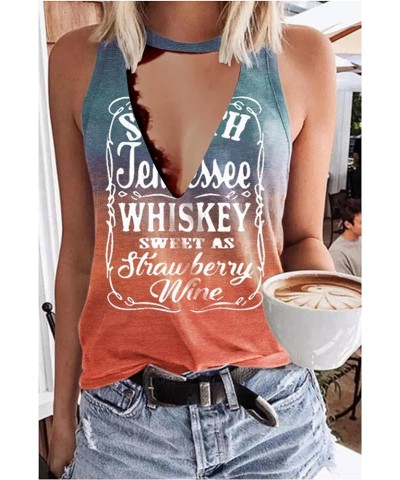 Whiskey Sweet As Strawberry Wine Shirts Hollow Out Summer Tank Top Womens Country Music Funny Graphic Sleeveless T Shirt Mult...