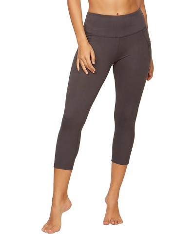 Active Women's Nadia High Rise Spandex Blend Capri Legging with Pockets Charcoal $20.64 Activewear