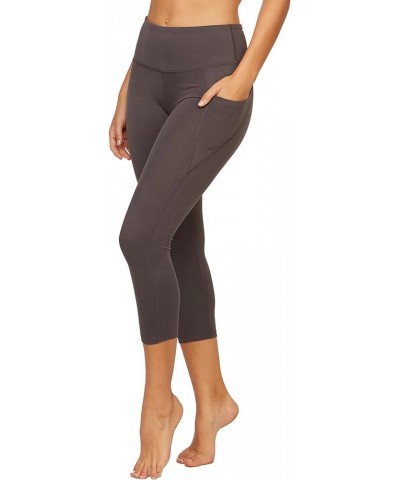 Active Women's Nadia High Rise Spandex Blend Capri Legging with Pockets Charcoal $20.64 Activewear