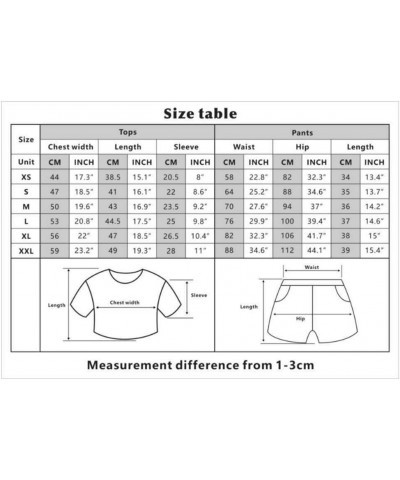 Girls Women's Anime Cosplay Tracksuit Crop Top and Shorts Two-Piece Sets Streetwear Color 30 $11.52 Activewear