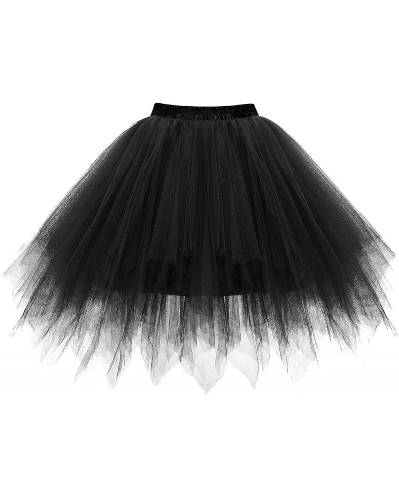 Women's 1950s Vintage Tutu Skirt Ballet Bubble Dance Skirts for Cosplay Party Adult Skirts Black $9.84 Skirts