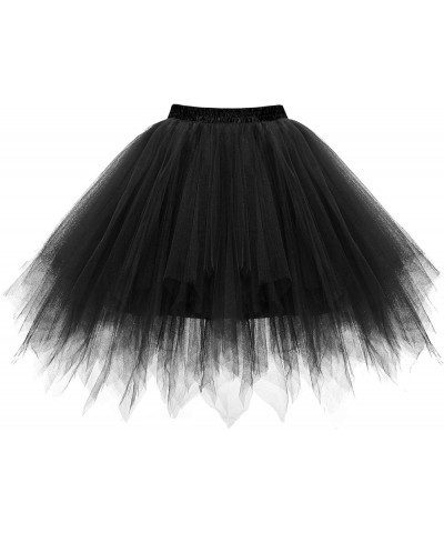 Women's 1950s Vintage Tutu Skirt Ballet Bubble Dance Skirts for Cosplay Party Adult Skirts Black $9.84 Skirts