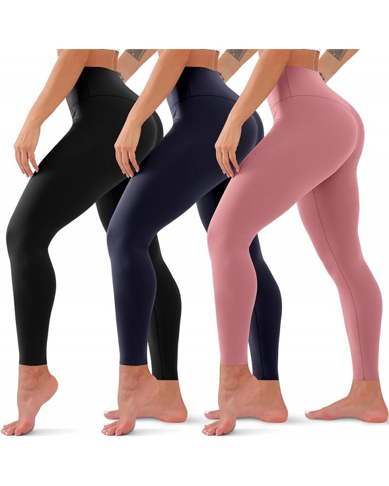 3 Pack High Waisted Leggings for Women No See Through Yoga Pants Tummy Control Leggings for Workout Running Buttery Soft 11 B...