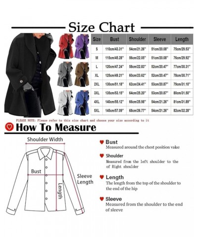 Women Casual Long Blazer Plaid Oversized Notched Collar Coat Button Blend Winter Trench Coat with Pockets L Red $16.81 Coats