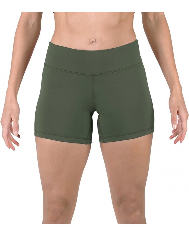 Women's Mid Rise 3"/ 5" Athletic Running Workout Shorts Active Yoga Volleyball WOD Compression Short Booty 5"-olive Green $13...