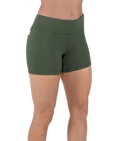 Women's Mid Rise 3"/ 5" Athletic Running Workout Shorts Active Yoga Volleyball WOD Compression Short Booty 5"-olive Green $13...